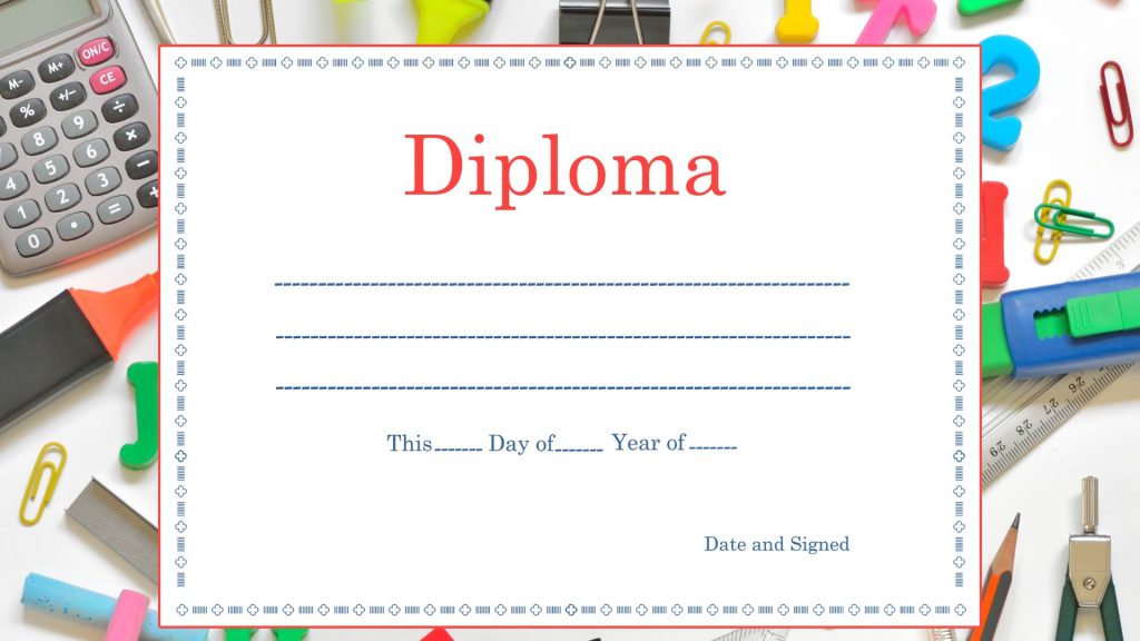 custom diploma left empty to fill-in-the-blanks