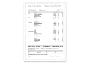 fake transcripts on border security paper with a complete breakdown of degree and major courses and grades