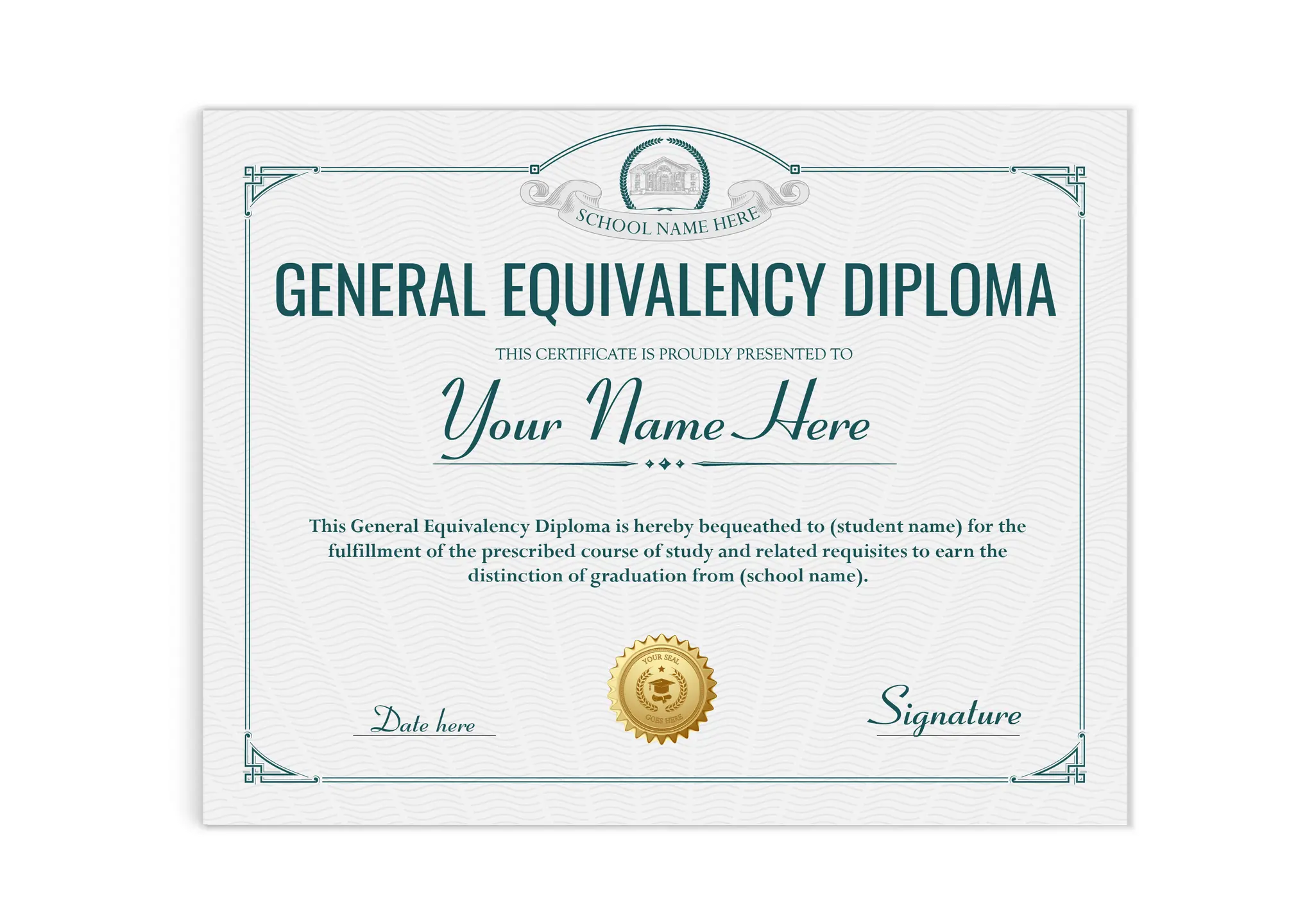 Realistic GED diploma