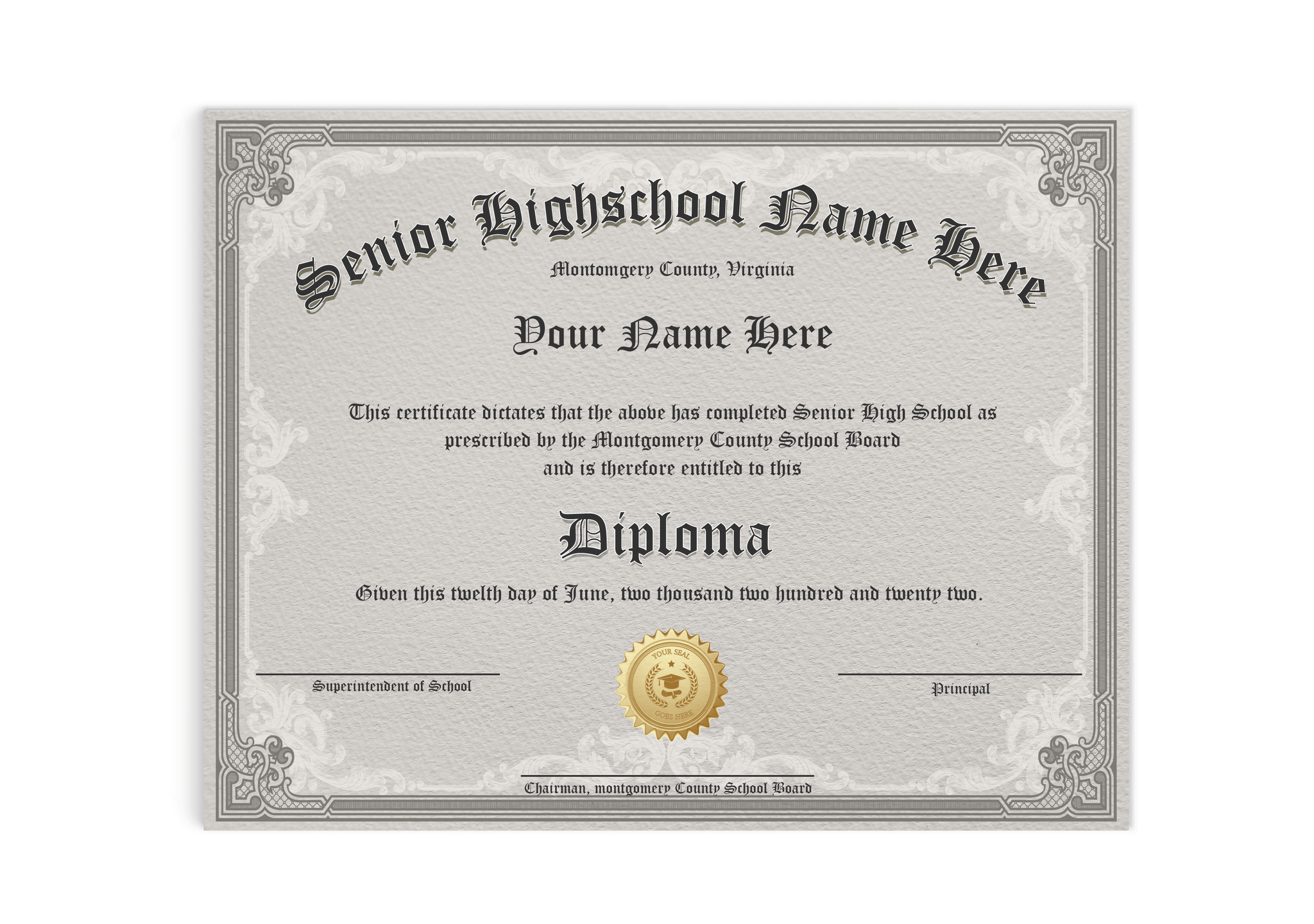 Paper Samples - Realistic Diplomas