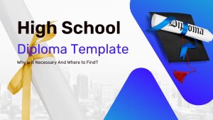 a blog decorative image showing high school diploma template as title
