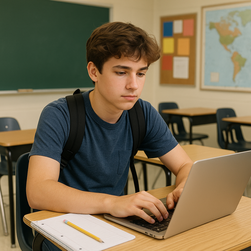 High School student searching online for ged answers