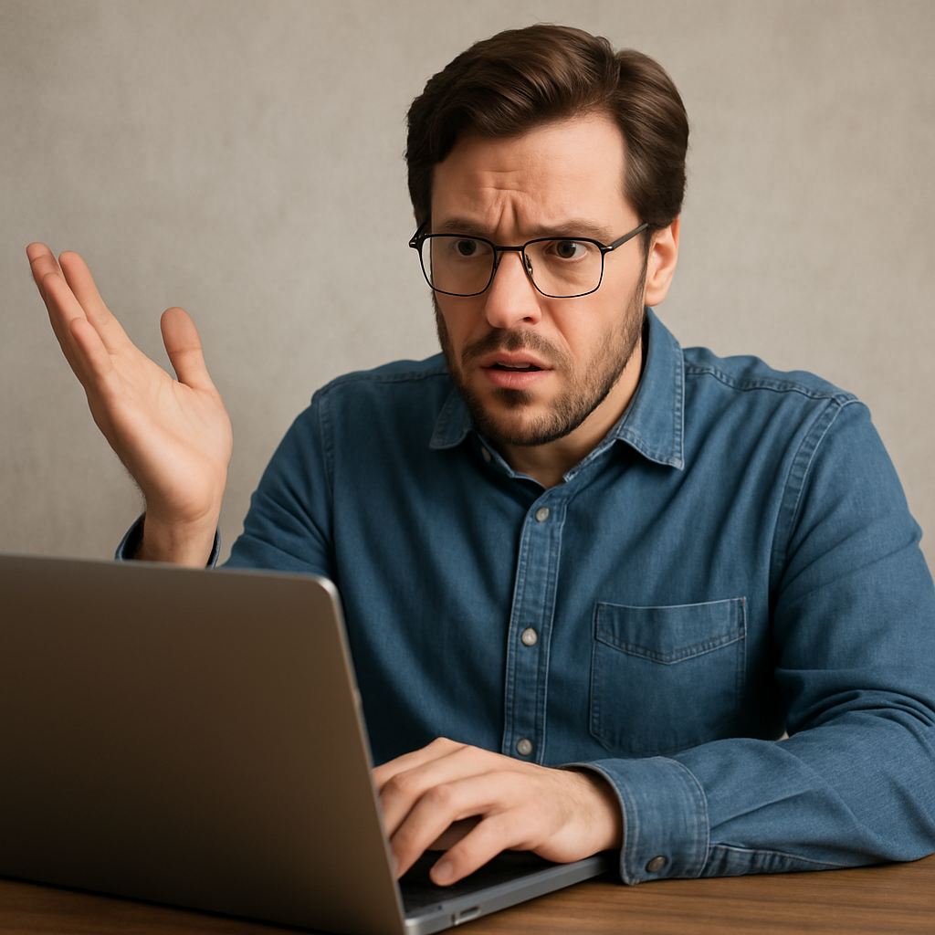 a man questioning online diploma makers