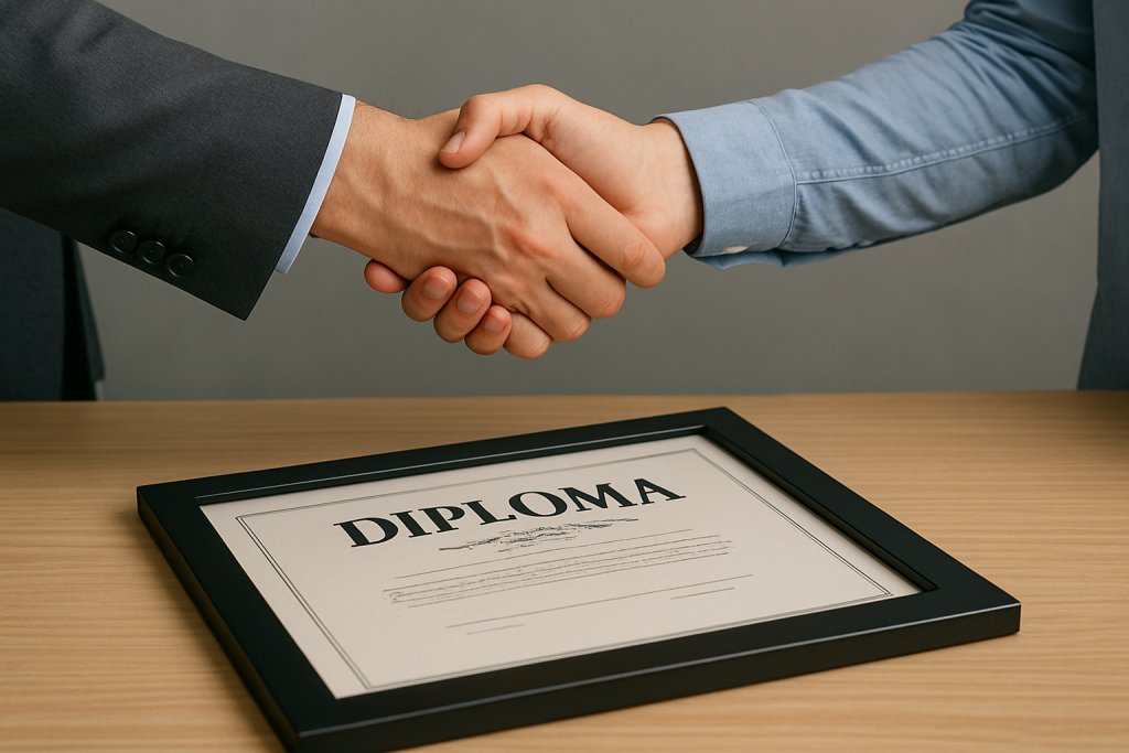 Replica diploma for office display